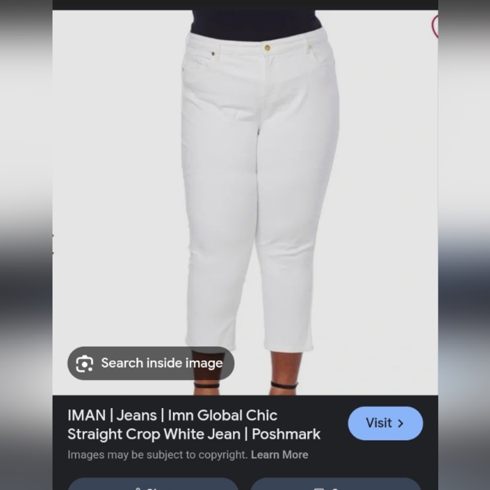 NET.IMAN Women's Crisp White Cropped Jeans Slimming t.echnologi.west 20"